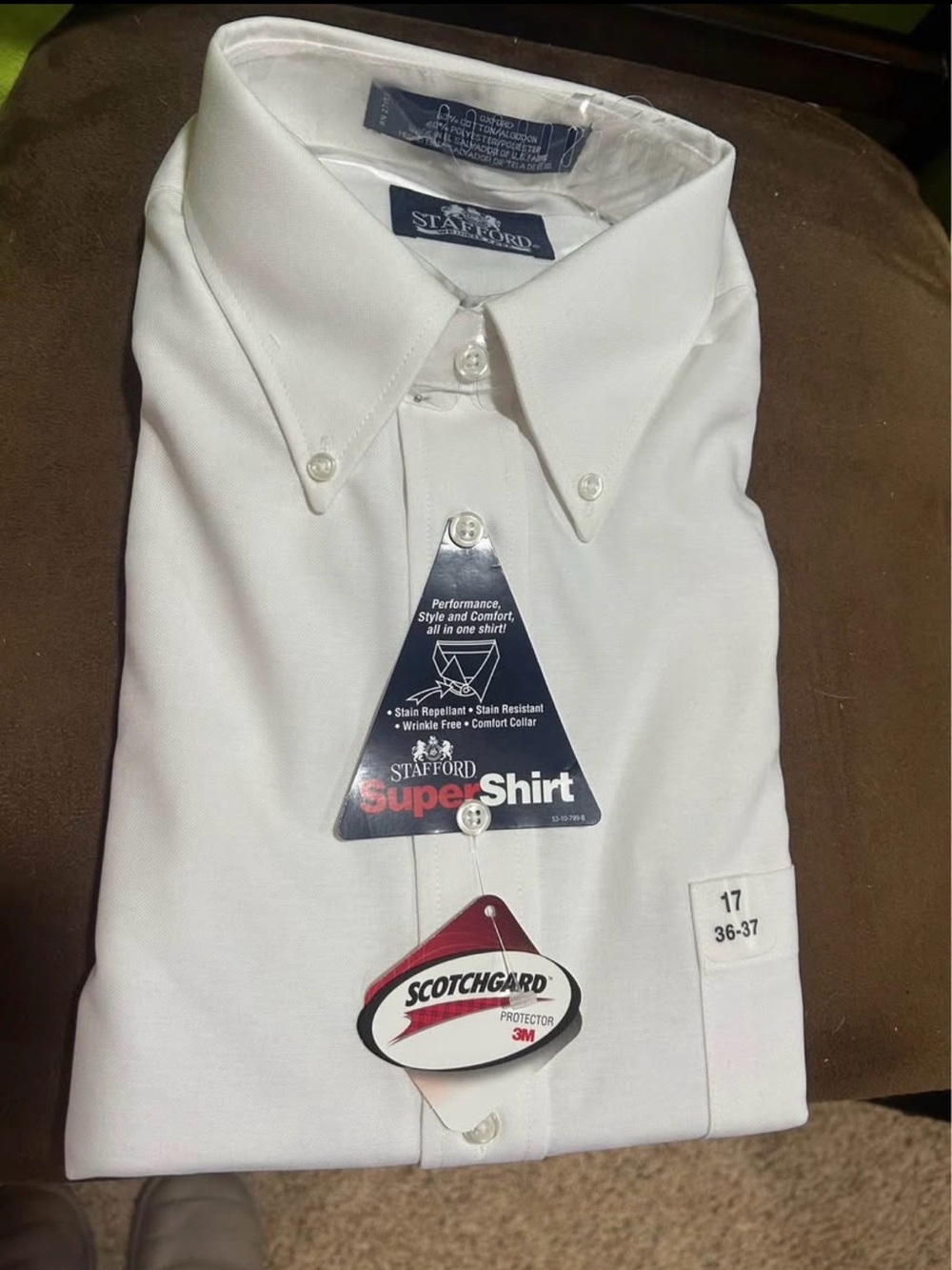 Stafford White Button-Down Dress Shirt